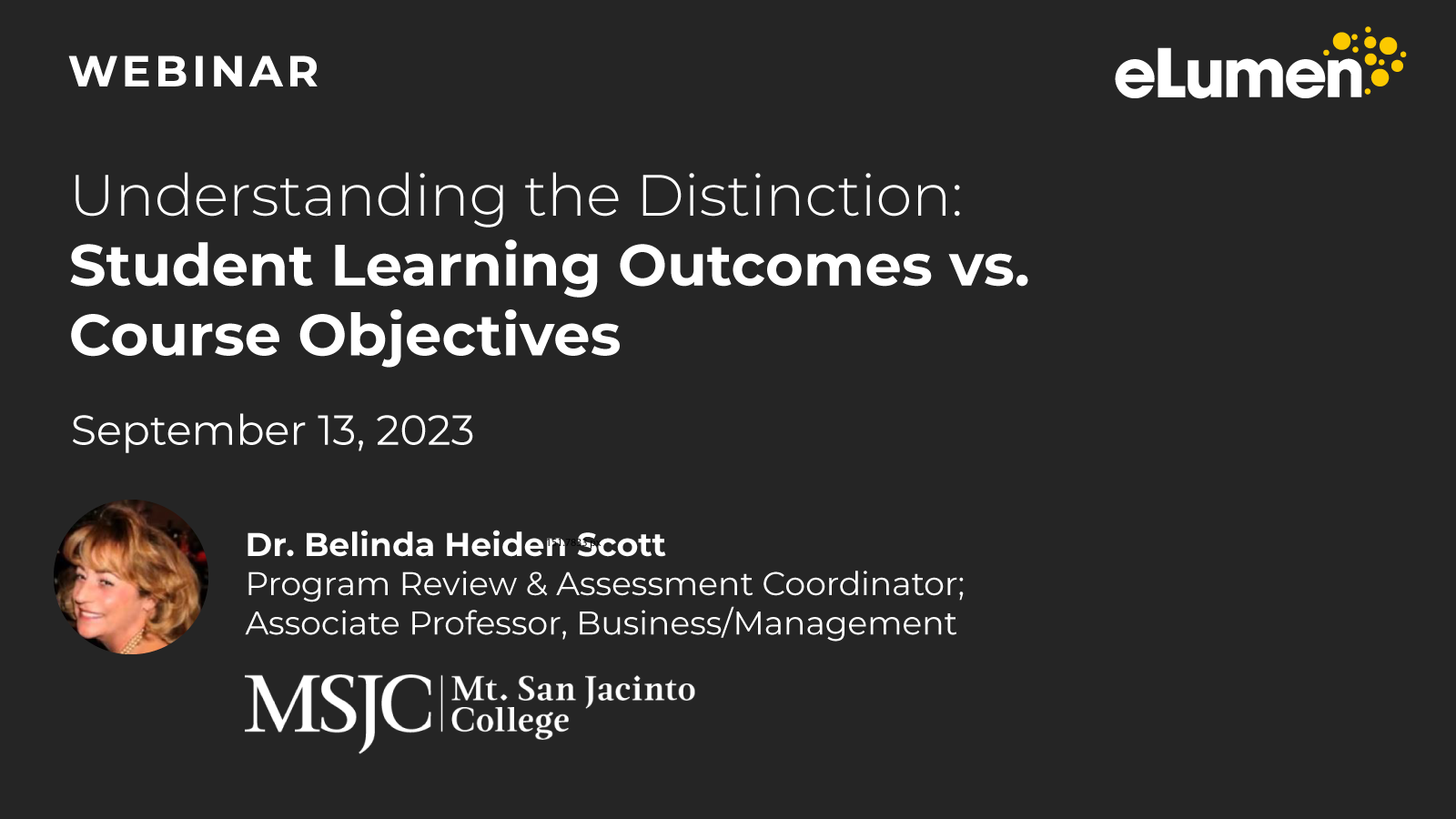 WEBINAR | Understanding the Distinction: Student Learning Outcomes vs. Course Objectives